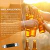 image3 Pack Magnetic Bottle Openers Stainless Steel Flat Bottle Opener Solid and Beer Openers Small Bottle Opener Can Tapper with Magnet for Camping and Traveling