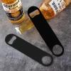 image4 PACK Stainless Steel Flat Bottle Opener Beer Bottle Opener 7inch with Exquisite Packaging for Kitchen Bar or Restaurant Black