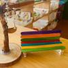 image6 100 Pcs Colored Jumbo Wooden Craft Sticks Wooden Popsicle Colored Craft Sticks Stick 34Wide Treat Sticks Ice Pop Sticks for DIY CraftsHome Art Projects Classroom Art Supplies