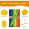 image6 100 Pcs Colored Jumbo Wooden Craft Sticks Wooden Popsicle Colored Craft Sticks Stick 34Wide Treat Sticks Ice Pop Sticks for DIY CraftsHome Art Projects Classroom Art Supplies