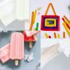 image6 100 Pcs Colored Jumbo Wooden Craft Sticks Wooden Popsicle Colored Craft Sticks Stick 34Wide Treat Sticks Ice Pop Sticks for DIY CraftsHome Art Projects Classroom Art Supplies