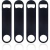 image4 PACK Stainless Steel Flat Bottle Opener Beer Bottle Opener 7inch with Exquisite Packaging for Kitchen Bar or Restaurant Black