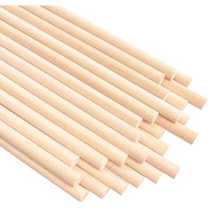 image25PCS Dowel Rods Wood Sticks Wooden Dowel Rods  14 x 12 Inch Precut Dowels for Crafting Hardwood Dowel Rod Assortment Wooden Rod Sticks Doweling Rods Cake Dowels for Tiered Cakes