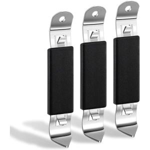 image3 Pack Magnetic Bottle Openers Stainless Steel Flat Bottle Opener Solid and Beer Openers Small Bottle Opener Can Tapper with Magnet for Camping and Traveling
