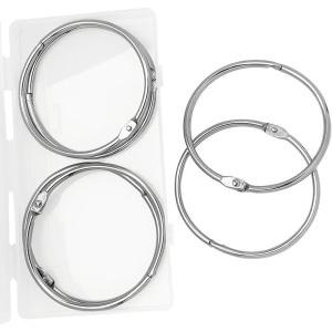 image3Inch 6 Pack Loose Leaf Binder Rings Keychain Key Metal Nickel Plated Steel Binder Book Rings Silver